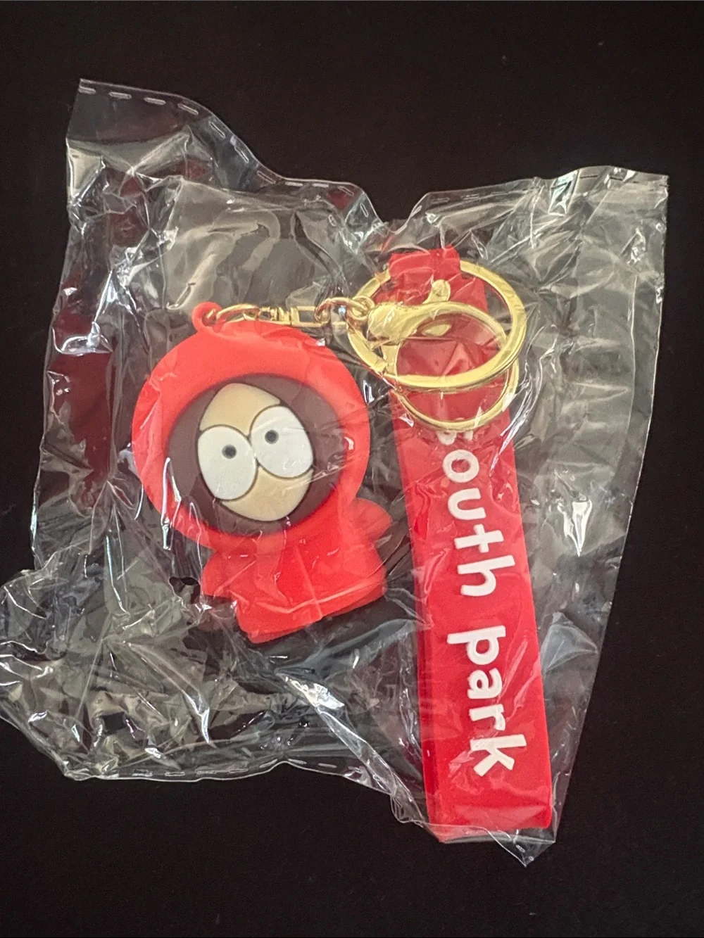 Red Kenny South Park Silicone Keychain Bag Charm with Wrist Strap